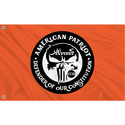 Fest Flags Custom ATV Flags 12 X 18 Inch Rectangle / Double Sided American Patriot - Whip Flag - Orange with Black - (Ready to Ship)