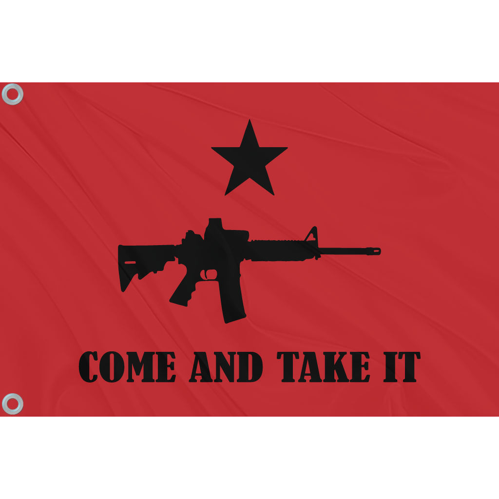 Fest Flags Custom ATV Flags 6 X 9 Inch Rectangle / Single Sided Come and Take It Flag | Red with Black