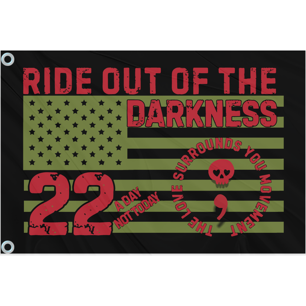 Fest Flags Custom ATV Flags 6 X 9 Inch Rectangle / Single Sided Love Surrounds You Flag - Olive Red