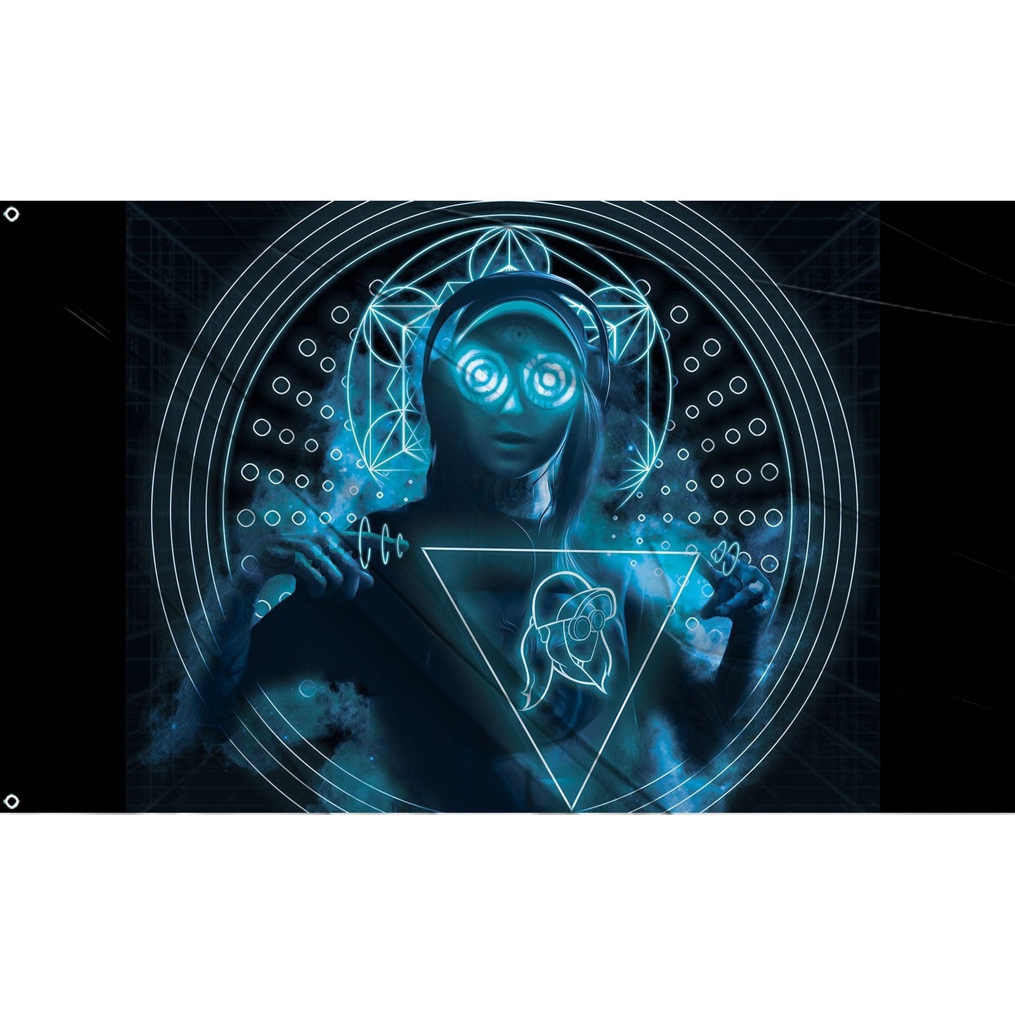 Fest Flags Trippy 1 X 2 Feet / Single Sided Rezz Flag (Blue)