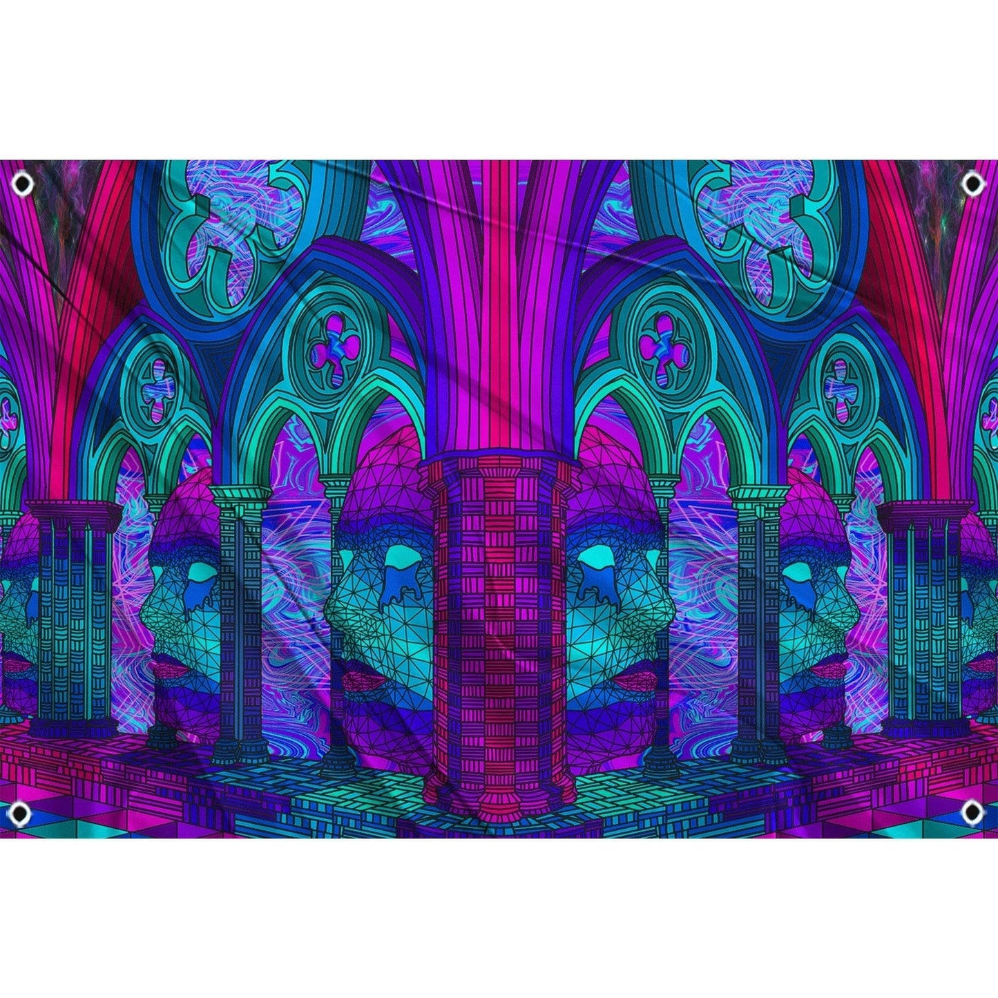 Fest Flags Trippy 1 X 2 / Single Sided Hall of Visions Flag