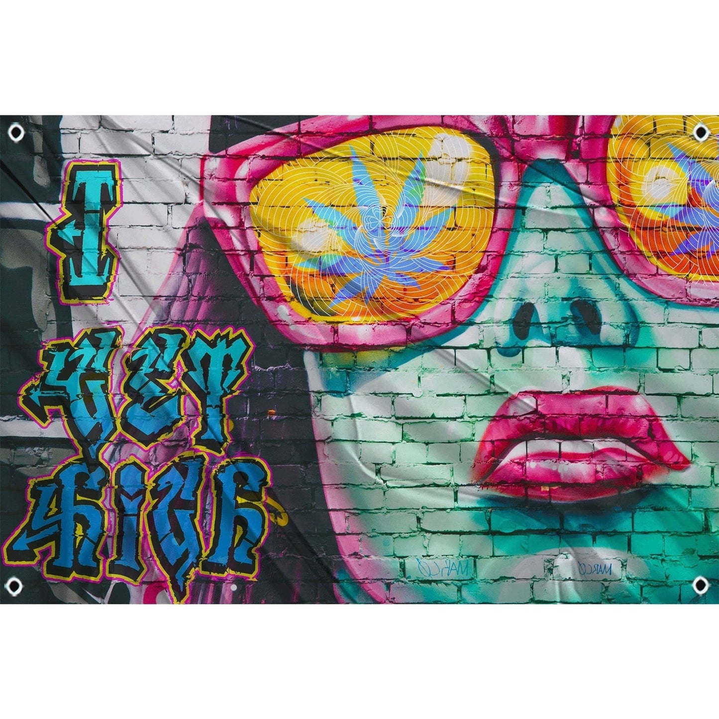 Fest Flags Trippy 1 X 2 / Single Sided I Get High Flag