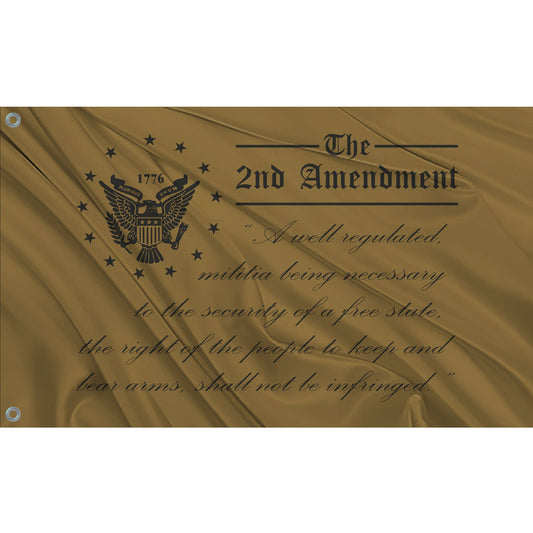 festflags Custom ATV Flags 6 X 9 Inch Rectangle / Single Sided 2nd Amendment Flag - Gold with Black