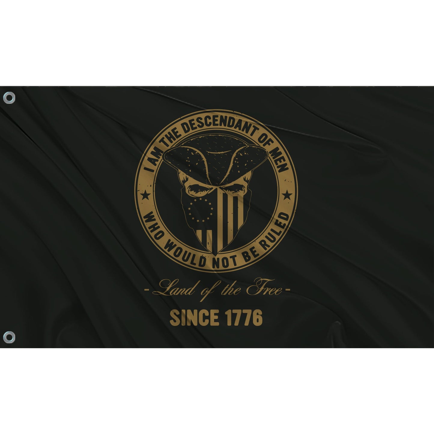 festflags Custom ATV Flags 6 X 9 Inch Rectangle / Single Sided Descendants of Men - Black with Gold