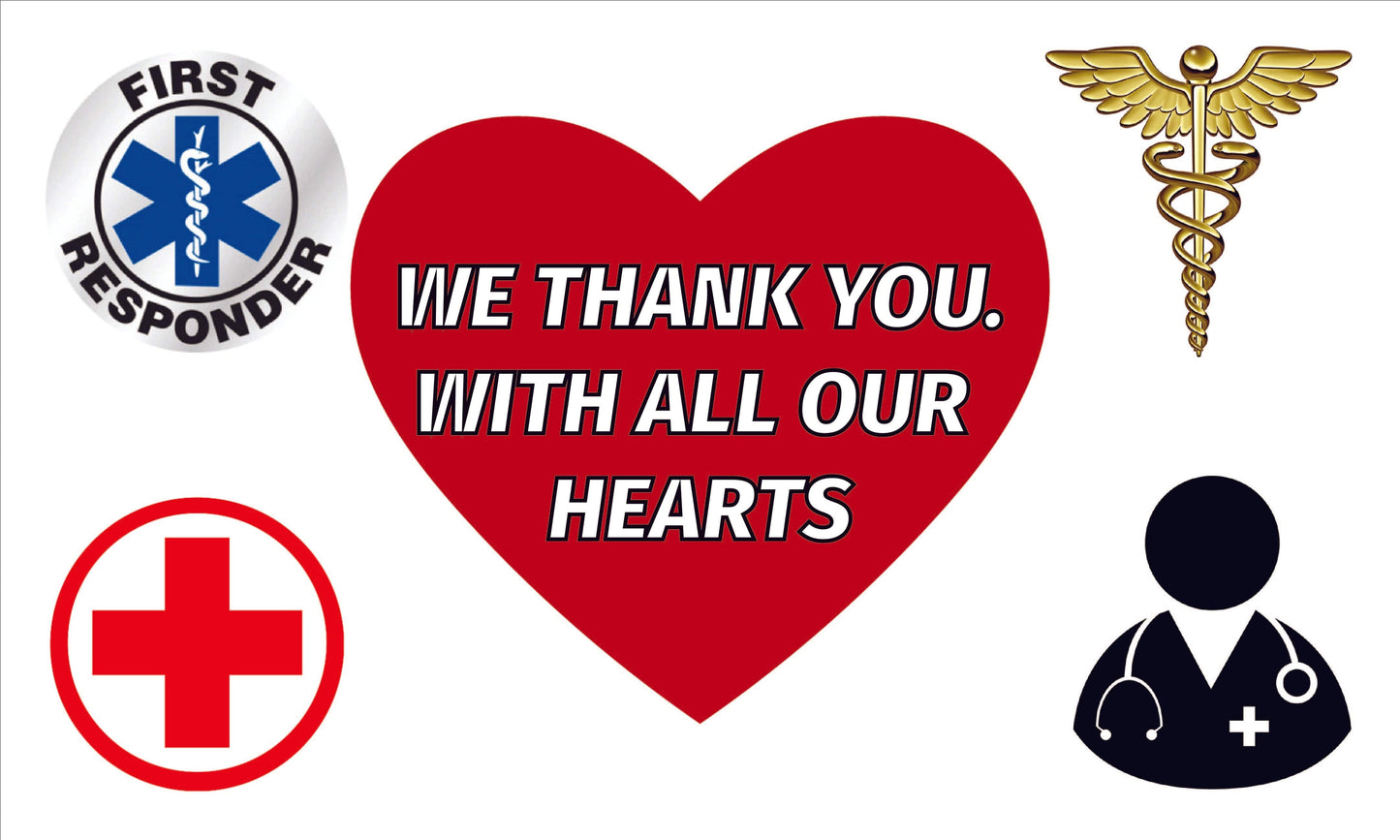 festflags Custom Flags 2 X 3 Feet / Single Sided Unity Flag - Thank You First Responders