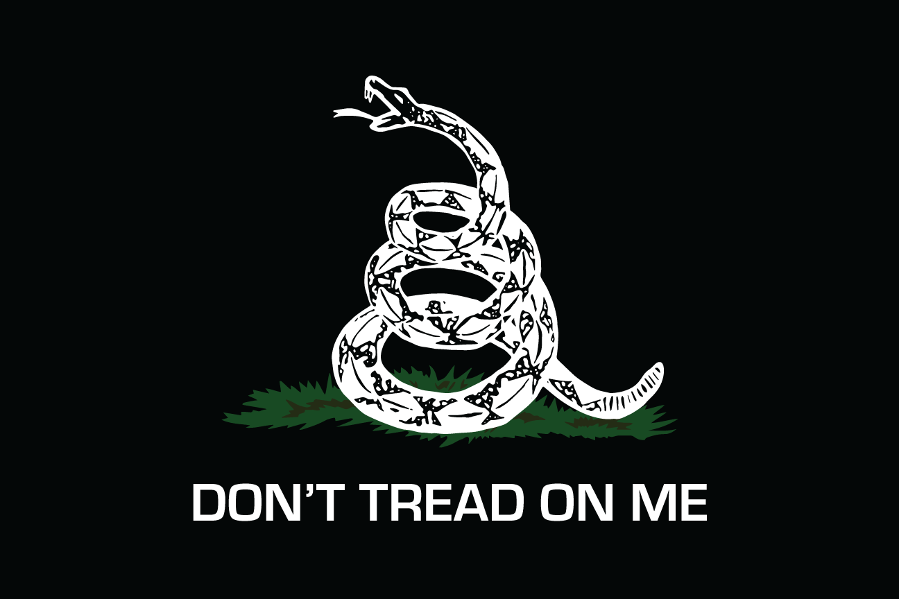 Gadsden | Don't Tread On Me - Whip Flag - Black - White