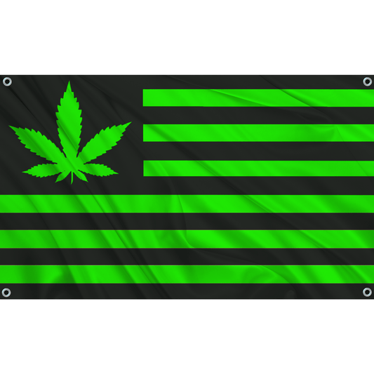 Fest Flags 420 420 USA - Black w/ Green