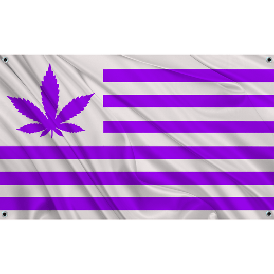 Fest Flags 420 420 USA - White w/ Purple