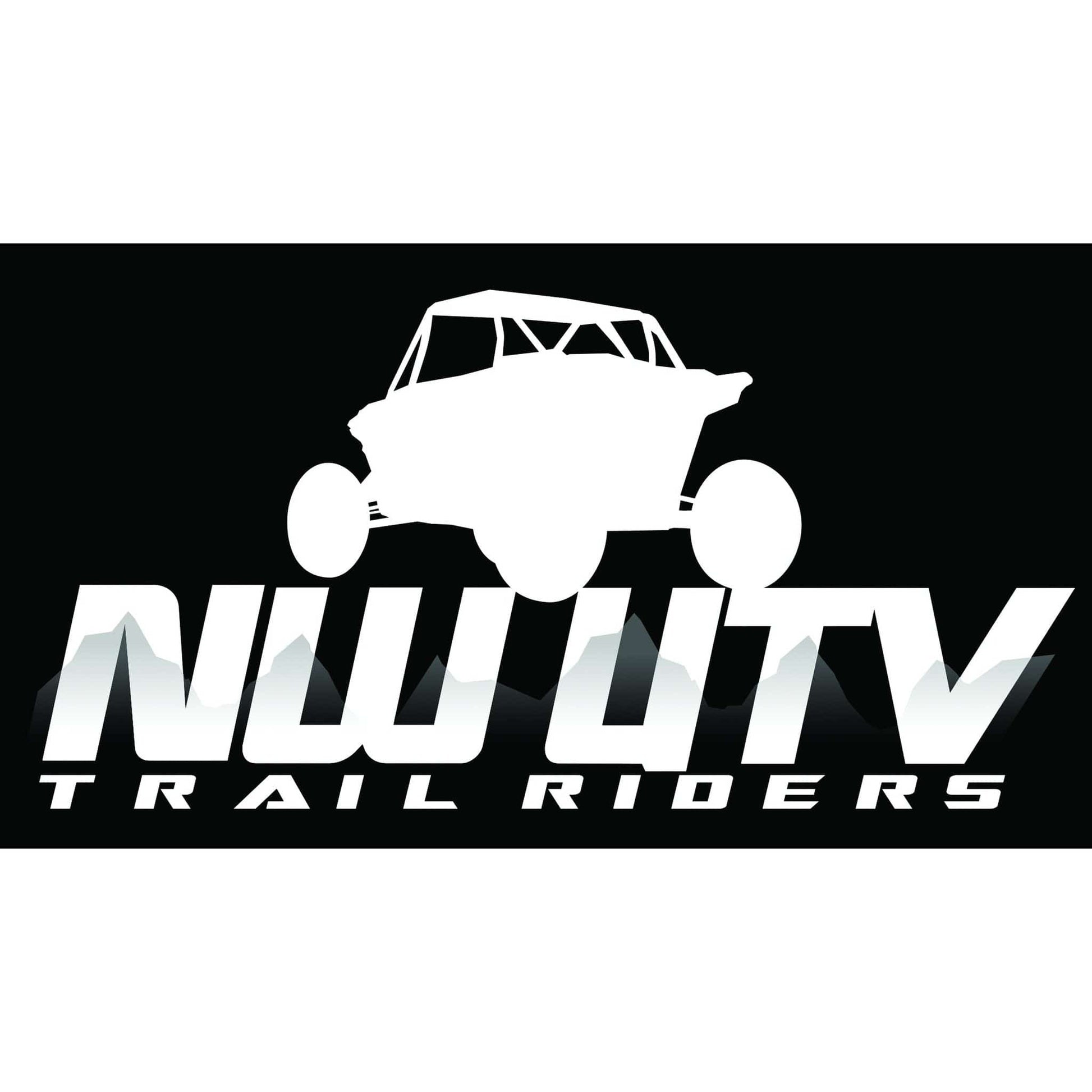 Fest Flags ATV / Off-Roading 2 Flag Dune Pack (Triangle Flag 8 x 18 inches) / Single Sided NW Trail Riders  (Black)