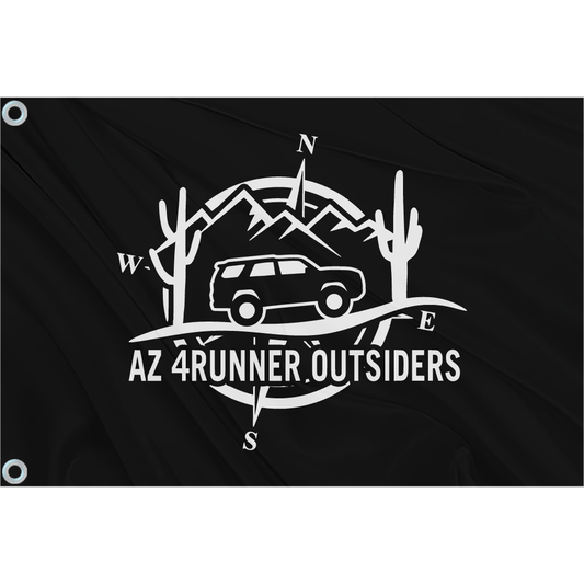 Fest Flags Custom ATV Flags 12 X 18 Inch Rectangle / Double Sided AZ 4 Runners Club Flag | Black + White Logo