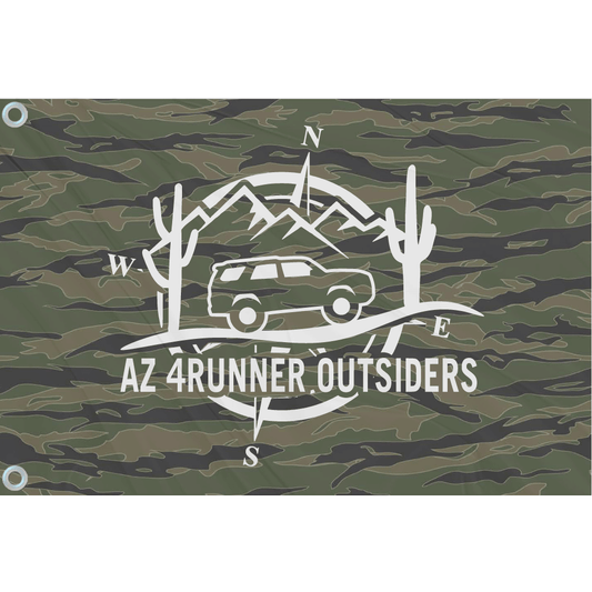 Fest Flags Custom ATV Flags 12 X 18 Inch Rectangle / Double Sided AZ 4 Runners Club Flag | Camo + White Logo
