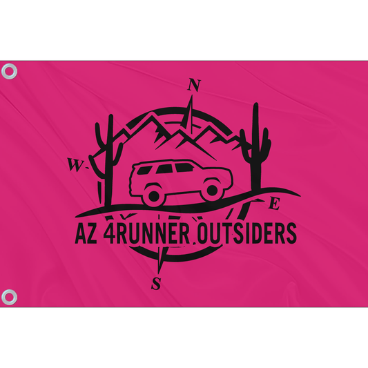 Fest Flags Custom ATV Flags 12 X 18 Inch Rectangle / Double Sided AZ 4 Runners Club Flag | Magenta + Black Logo