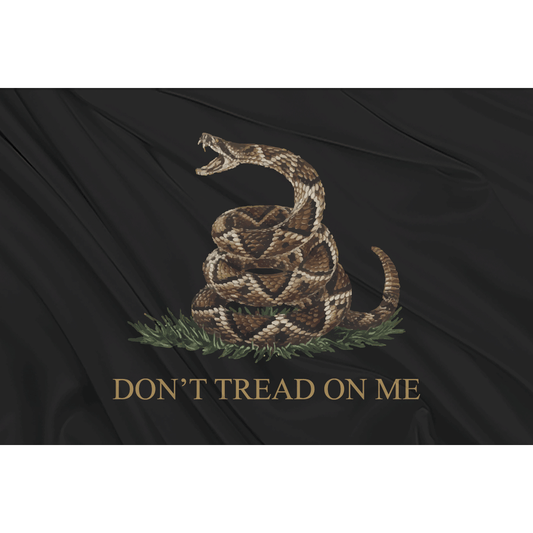 Fest Flags Custom ATV Flags 12 X 18 Inch Rectangle / Double Sided Gadsden | Don't Tread On Me - Black Flag HD (Ready to Ship)