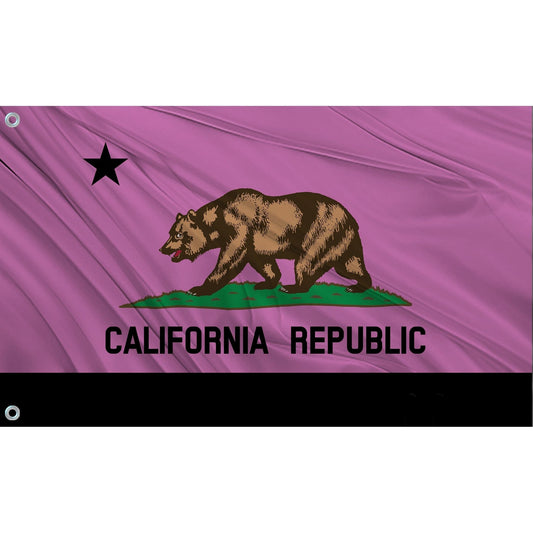 Fest Flags Custom ATV Flags 12 x 18 Inch Rectangle / Single Sided California State Flag (Magenta)