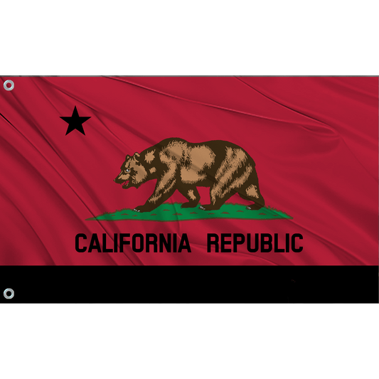 Fest Flags Custom ATV Flags 12 X 18 Inch Rectangle / Single Sided California State Flag (Red | Black)