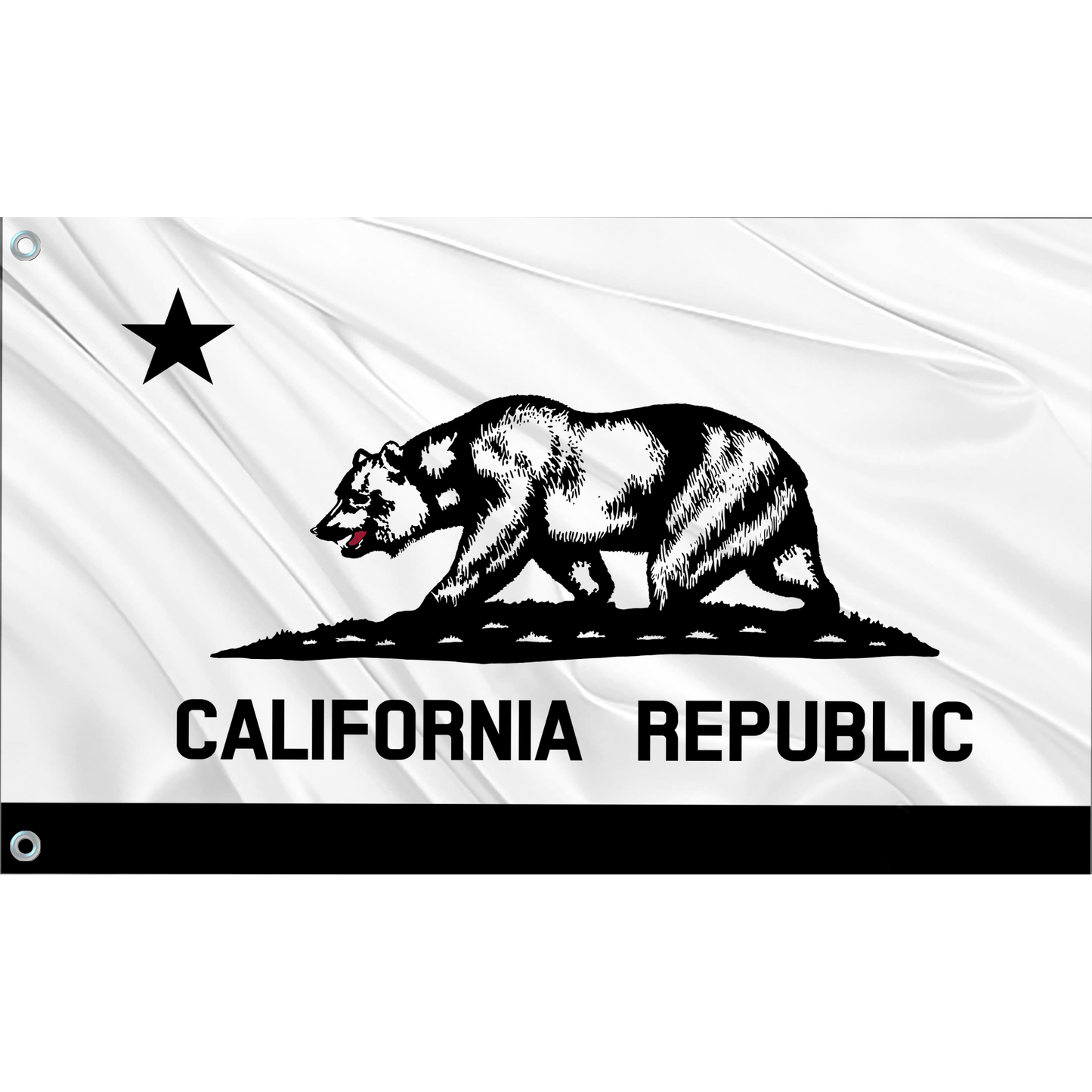 Fest Flags Custom ATV Flags 12 x 18 Inch Rectangle / Single Sided California State Flag (White | Black)