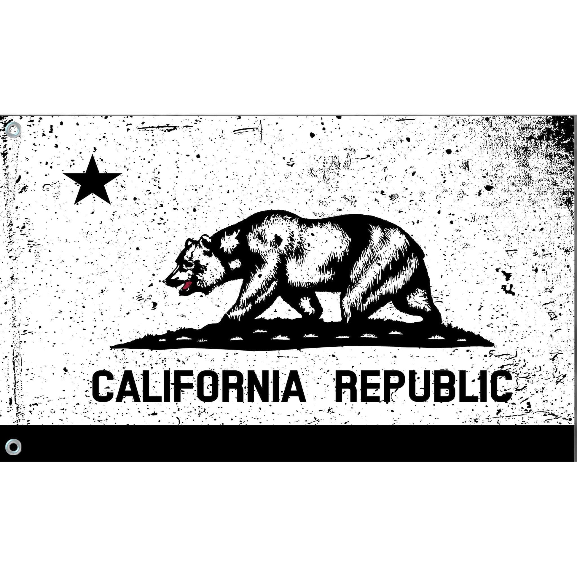 Fest Flags Custom ATV Flags 12 x 18 Inch Rectangle / Single Sided California State Flag (White | Black | Tattered)