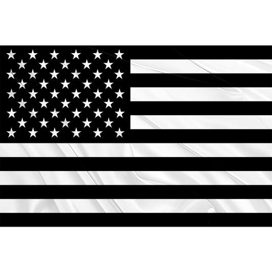 Fest Flags Custom ATV Flags 6 X 9 Inch Rectangle / Single Sided Black White USA Flag
