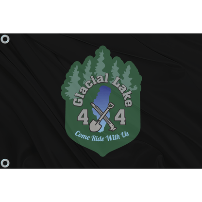 Fest Flags Custom ATV Flags 6 X 9 Inch Rectangle / Single Sided Glacial Lake 4 X 4 Flag (Black)