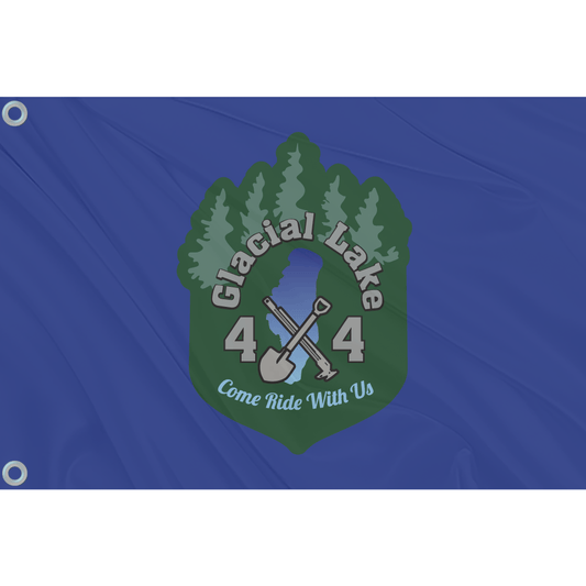 Fest Flags Custom ATV Flags 6 X 9 Inch Rectangle / Single Sided Glacial Lake 4 X 4 Flag (Blue)