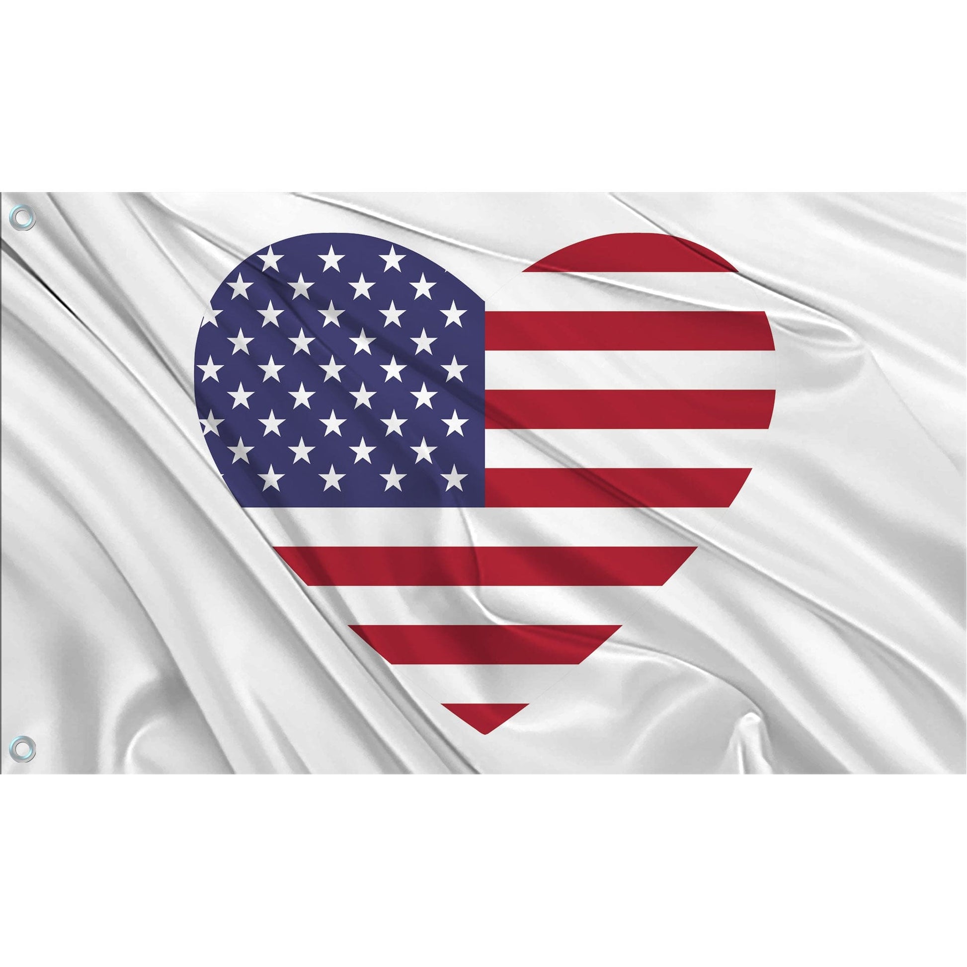 Fest Flags Custom ATV Flags 6 X 9 Inch Rectangle / Single Sided Heart USA Flag
