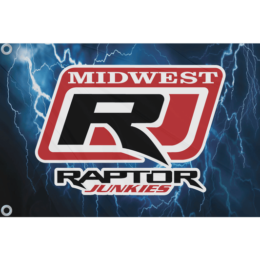 Fest Flags Custom ATV Flags 6 X 9 Inch Rectangle / Single Sided Midwest Raptor Junkies Flag (Lightning)