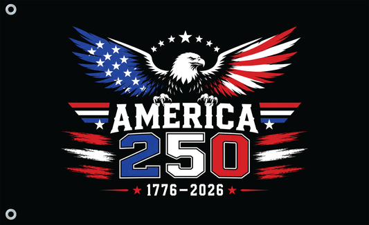 Fest Flags Custom ATV Flags 6 X 9 Inch / Single Sided America 250th Anniversary Flag – Eagle Edition [Made To Order]