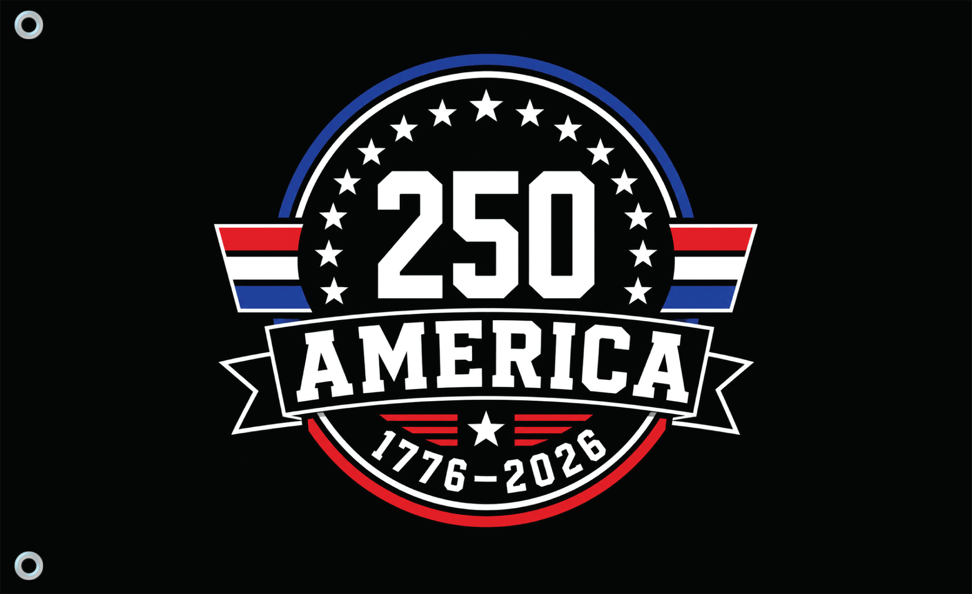 Fest Flags Custom ATV Flags 6 X 9 Inch / Single Sided America 250th Anniversary Flag –  Emblem Edition [Made To Order]