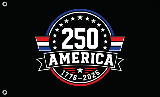 Fest Flags Custom ATV Flags 6 X 9 Inch / Single Sided America 250th Anniversary Flag –  Emblem Edition [Made To Order]