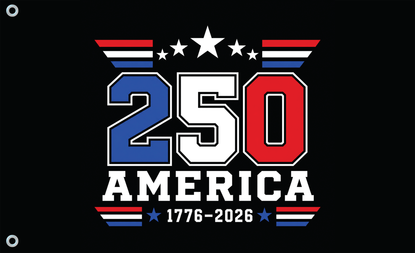 Fest Flags Custom ATV Flags 6 X 9 Inch / Single Sided America 250th Anniversary Flag –  Flight Stripe Edition [Made To Order]