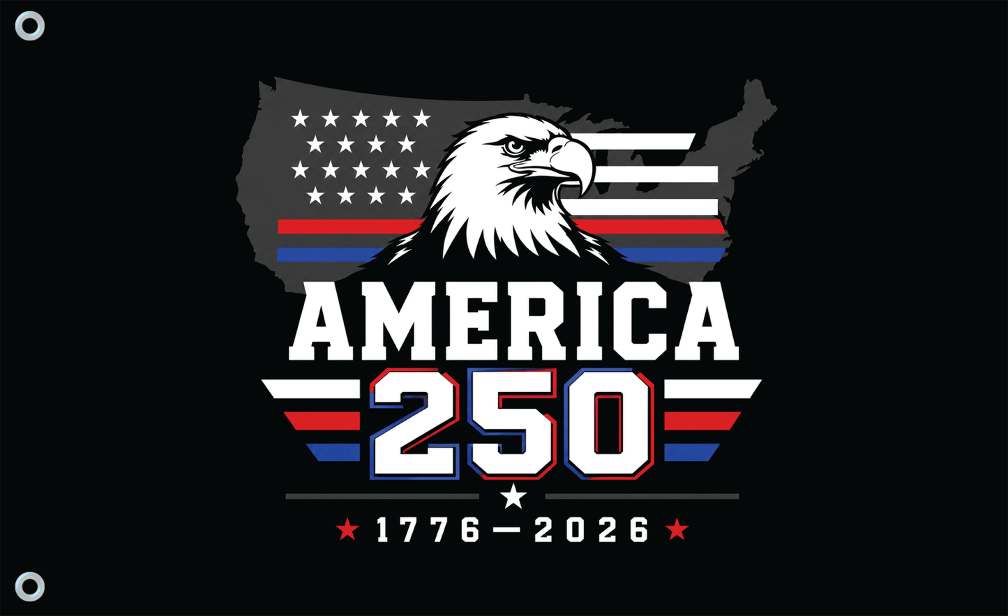 Fest Flags Custom ATV Flags 6 X 9 Inch / Single Sided America 250th Anniversary Flag – Map Edition [Made To Order]