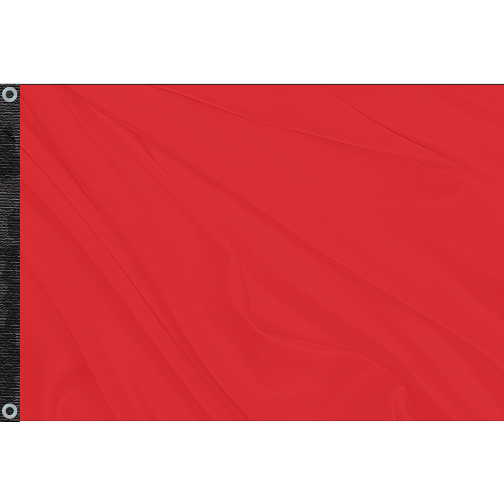 Fest Flags Custom ATV Flags 8 X 12 Inch Rectangle / Double Sided / 2 Grommets on Black Oxford Sleeve ATV/UTV Safety Whip Flags - Red - (Ready to Ship)