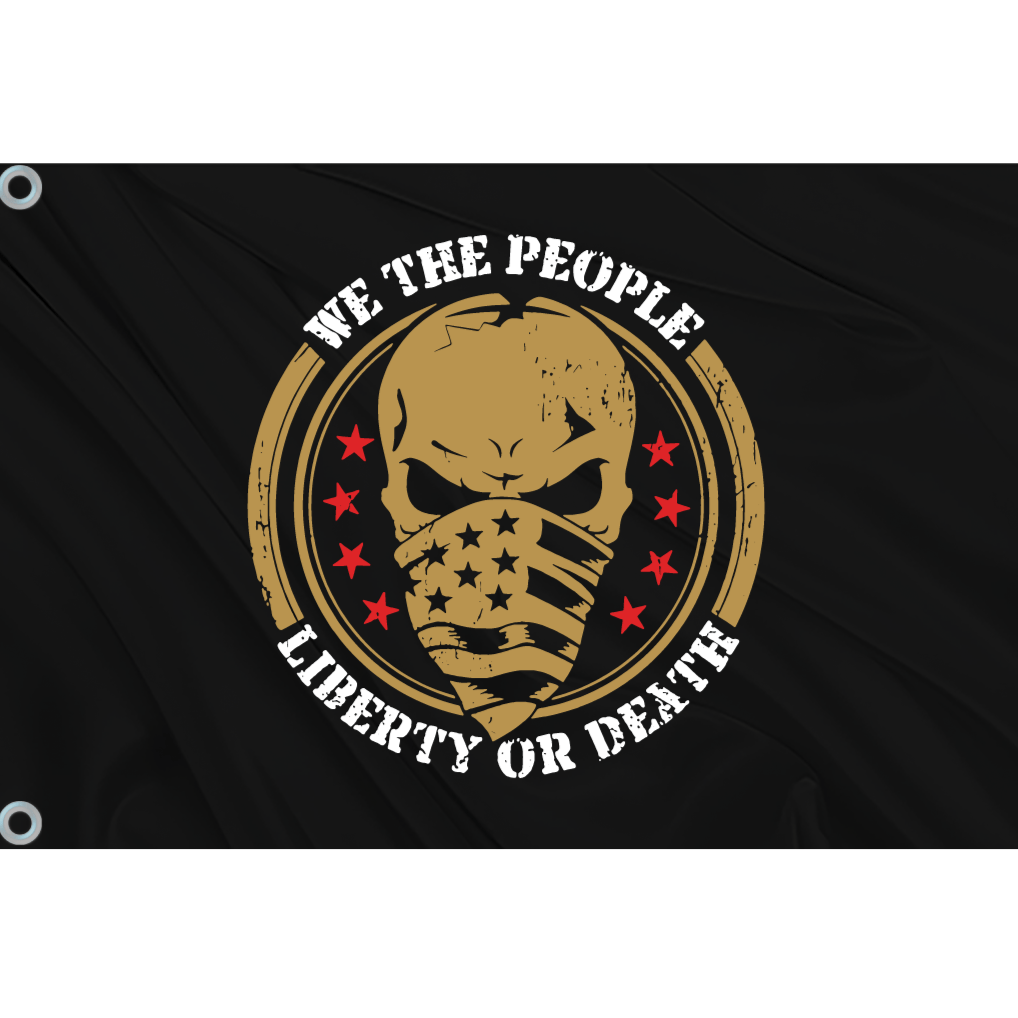 Fest Flags Custom ATV Flags We The People Flag - Black with Gold