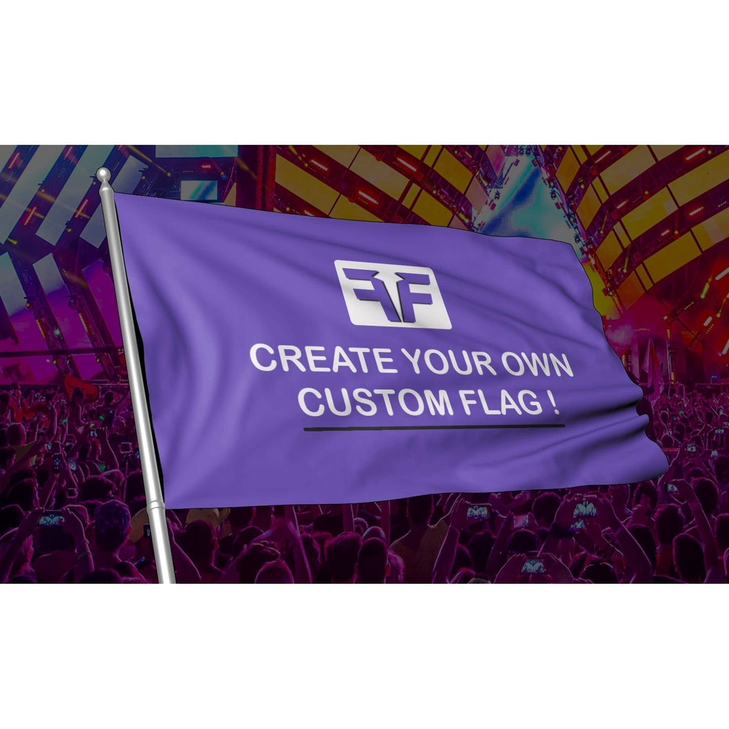 Fest Flags Custom Festival Flags 1 X 2 Feet / Single Sided Custom Music Festival Flags