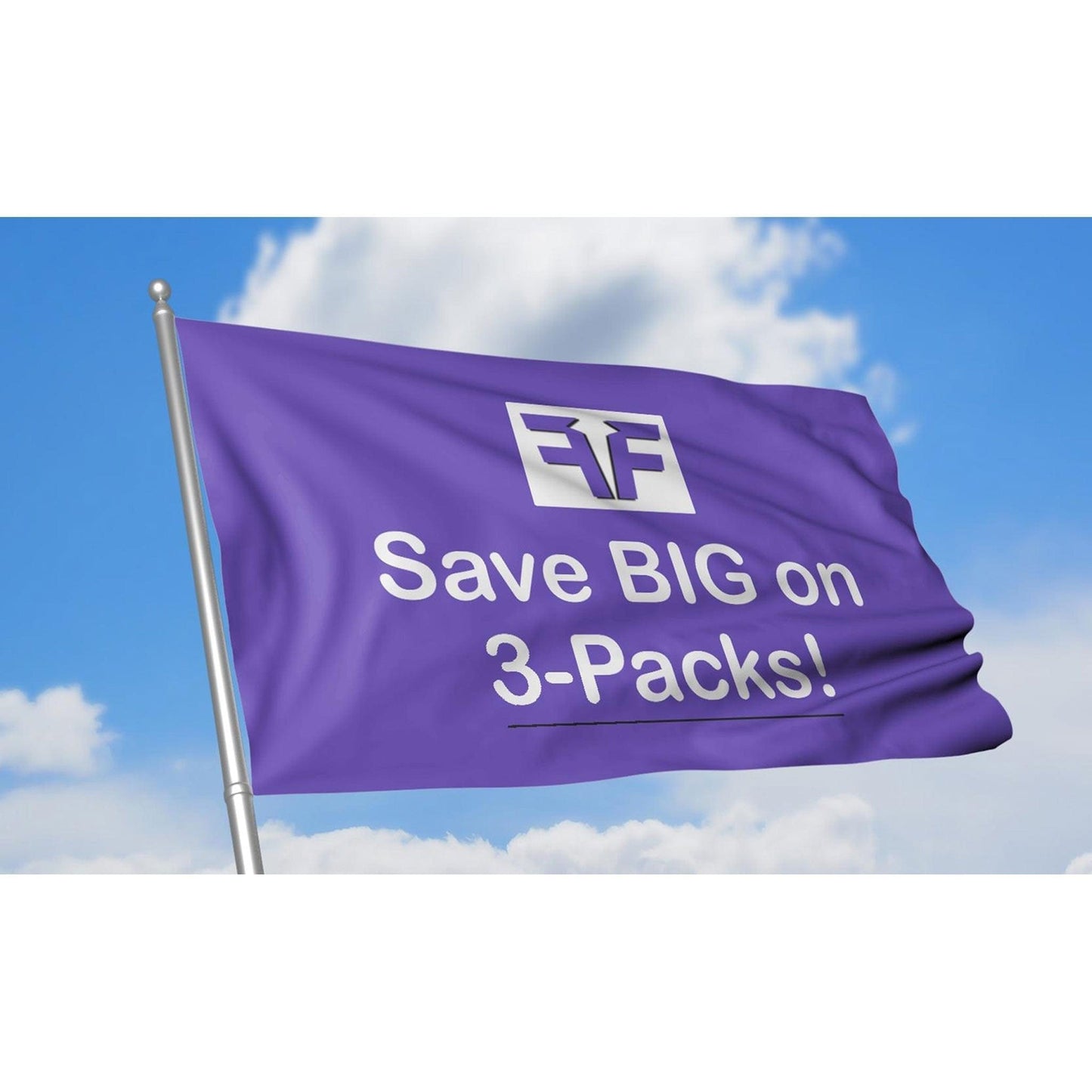 Fest Flags Custom Flags 3 Pack Discount - 8 X 18 Inch Rectangle / Single Sided Custom Flag Discount 3 Packs