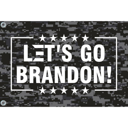 Fest Flags Political Flags 6 X 9 Inch Rectangle / Single Sided Let's Go Brandon! - Black White Camo