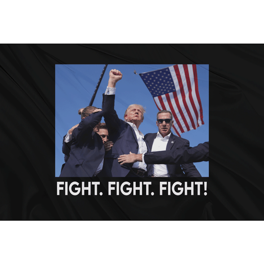 Fest Flags Political Flags 6 X 9 Inch Rectangle / Single Sided Trump Defiance Fight Flag - Black