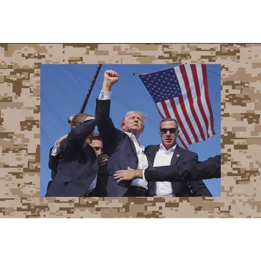 Fest Flags Political Flags 6 X 9 Inch Rectangle / Single Sided Trump Defiance Flag - Camo | Brown