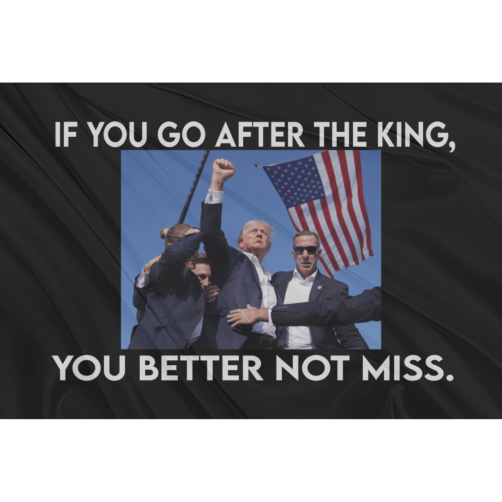 Fest Flags Political Flags 6 X 9 Inch Rectangle / Single Sided Trump King Flag - Black