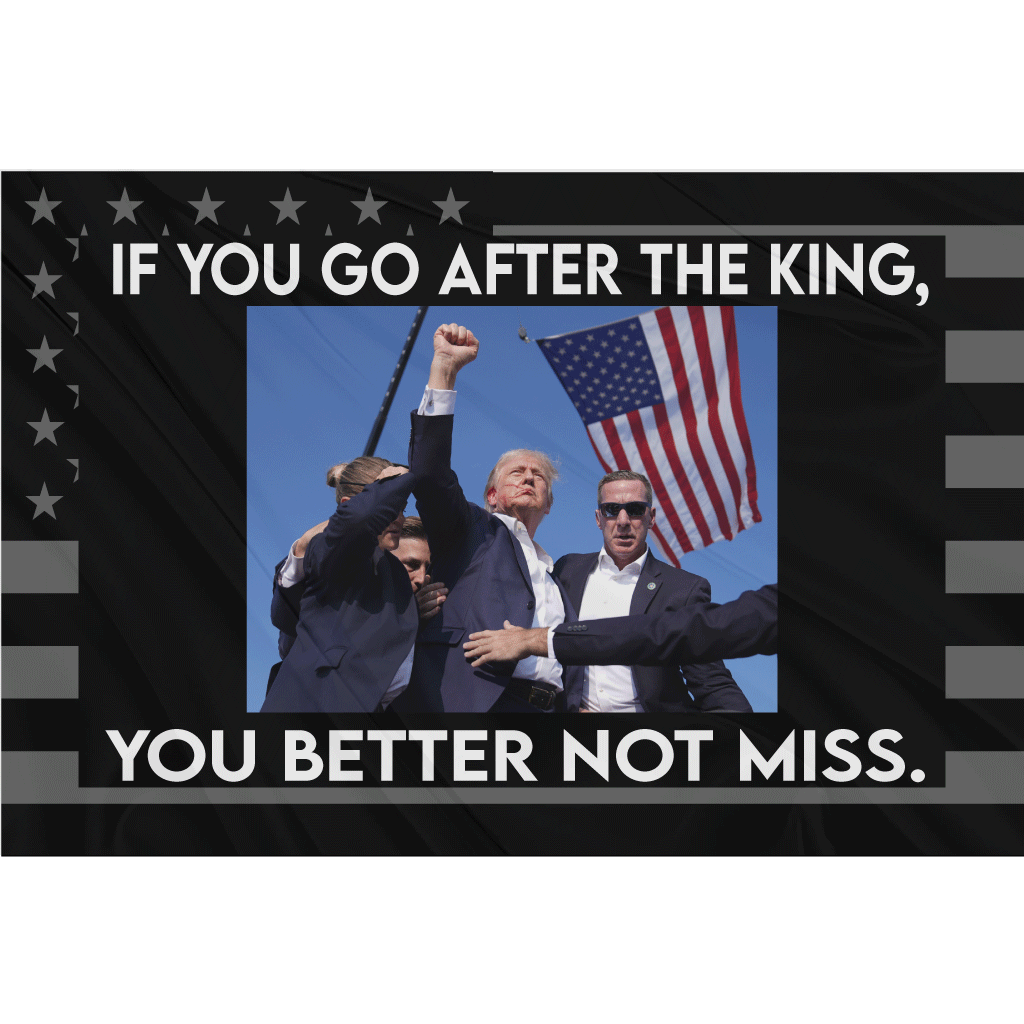 Fest Flags Political Flags 6 X 9 Inch Rectangle / Single Sided Trump King Flag - Black Grey USA