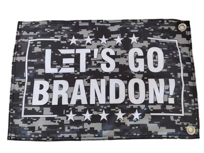 Fest Flags Political Flags Let's Go Brandon! - Black White Camo