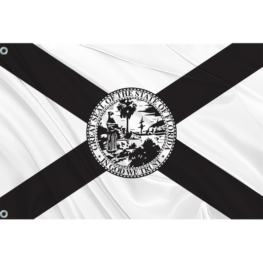 Fest Flags State 6 X 9 Inch Rectangle / Single Sided Florida State Flag - Black White