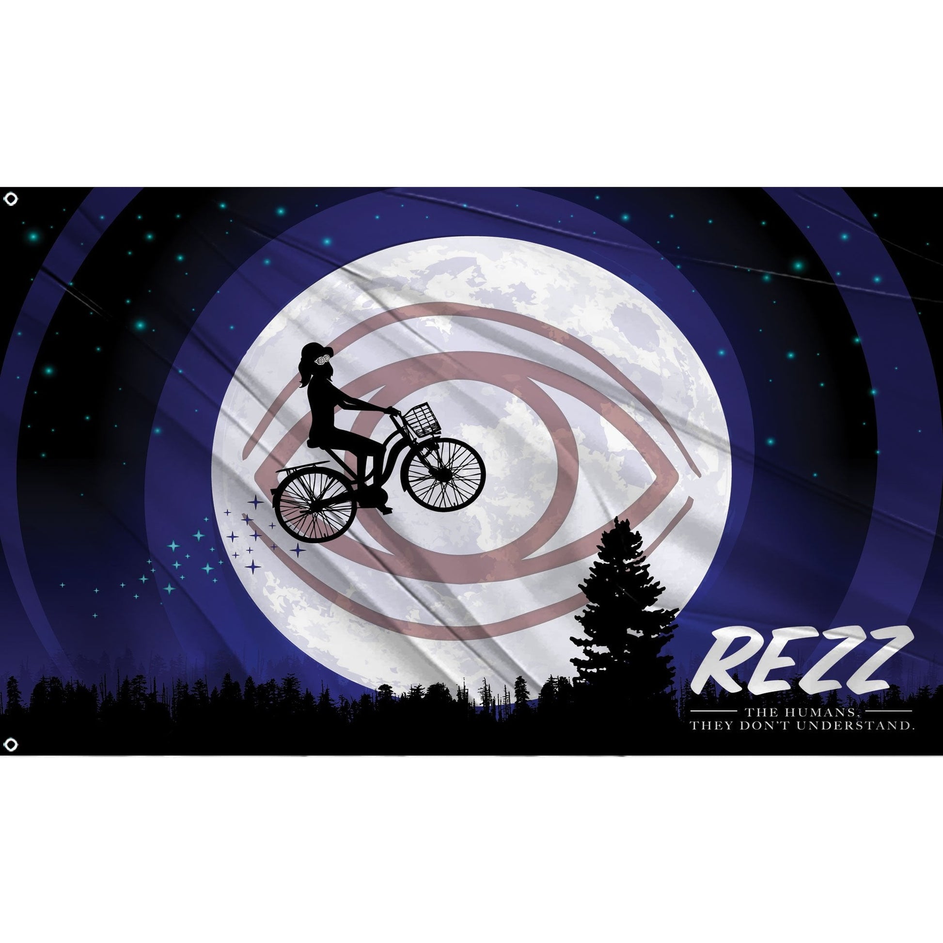 Fest Flags Trippy 1 X 2 Feet / Single Sided Rezz Flag - The Humans Don't Understand
