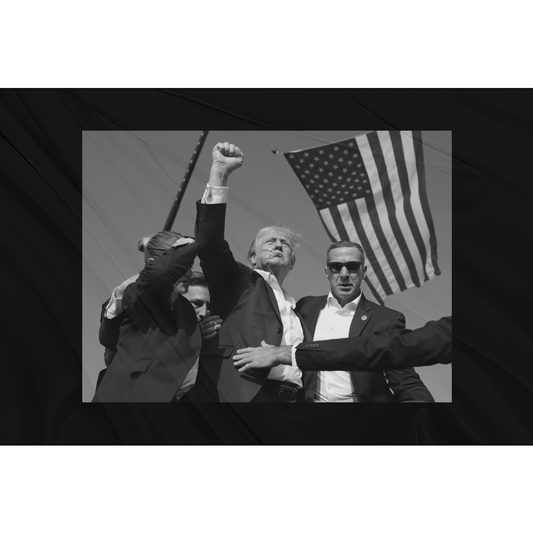 Trump Defiance Flag | Grey Scale | Black