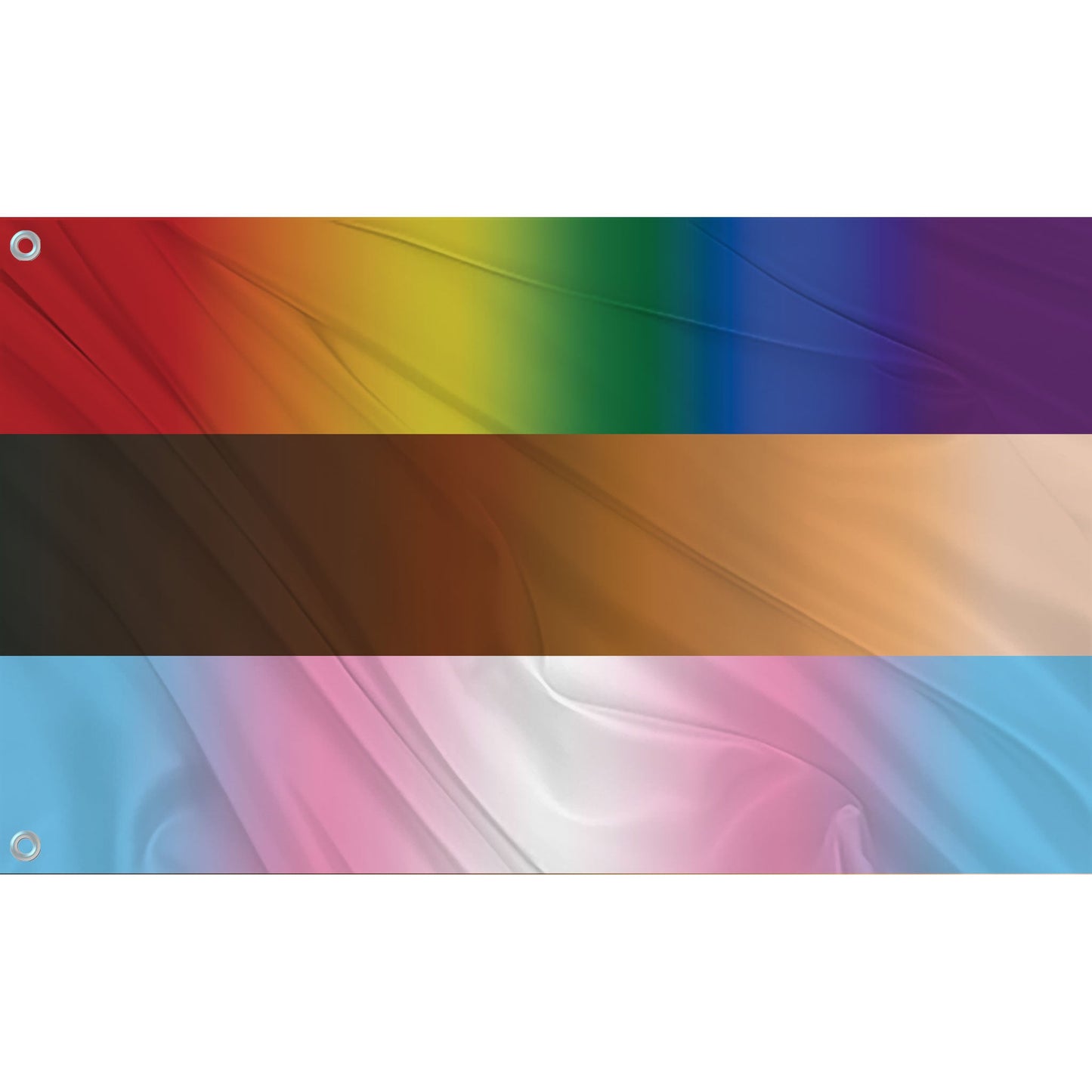 festflags 6 X 9 Inch Rectangle / Single Sided LGBTPOC Spectrum Flag - (No Text)