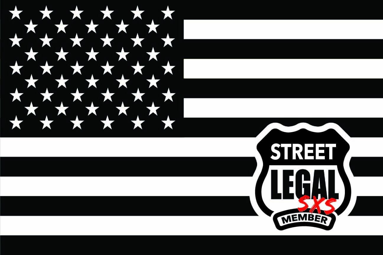 festflags Custom ATV Flags 12 x 18 Inch Rectangle / Single Sided StreetLegal.us - Whip Flags - USA - Black