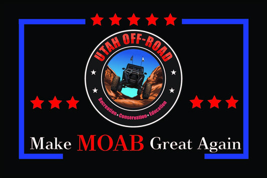 festflags Custom ATV Flags 12 X 18 Inch Rectangle / Single Sided Utah Off Road - Make Moab Great Again - Black