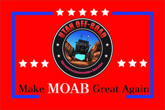 festflags Custom ATV Flags 12 X 18 Inch Rectangle / Single Sided Utah Off Road - Make Moab Great Again - Red
