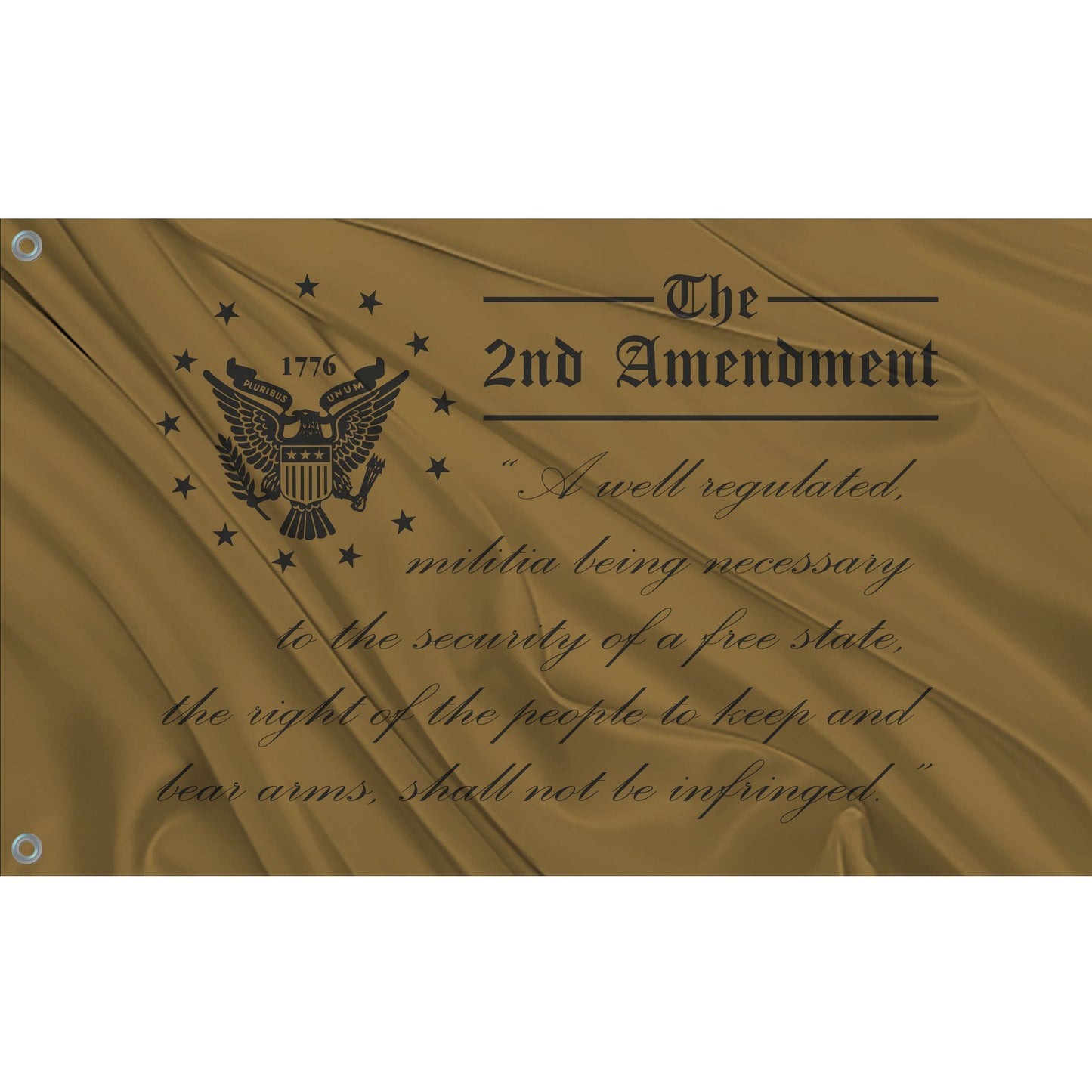 festflags Custom ATV Flags 6 X 9 Inch Rectangle / Single Sided 2nd Amendment Flag - Gold with Black
