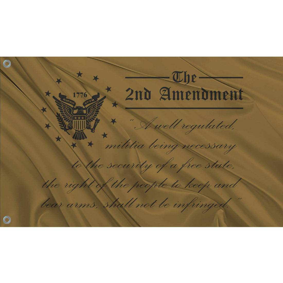 2nd Amendment Flag in Gold with Black – Fest Flags